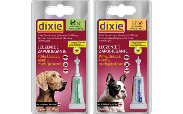 DIXIE – krople dla psów przeciw pchłom i kleszczom z substancją czynną: permetryną