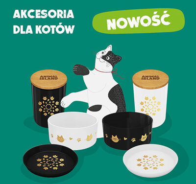 Akcesoria szklane dla psów i kotów – linia black & white